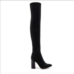 Raye Thigh High Black Heeled Boots